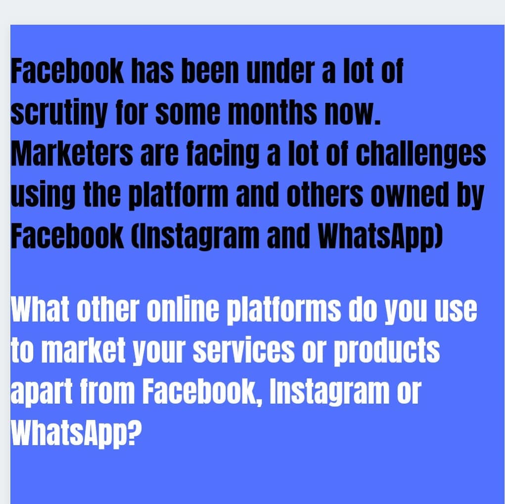 What other platforms are best other than Facebook, Instagram and Whatsapp